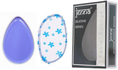 

Jenna Silicone Makeup Sponge - Beauty Sponge for Makeup, Concealer and Foundation – Make Up Applicator for Cosmetic Blending (BlueFlower PurpleDrop)