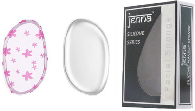 

Jenna Silicone Makeup Sponge - Beauty Sponge for Makeup, Concealer and Foundation – Make Up Applicator for Cosmetic Blending (TransparentLeaf PinkFlower)