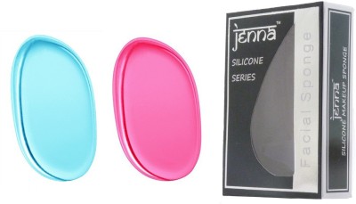 Jenna Silicone Makeup Sponge - Beauty Sponge for Makeup, Concealer and Foundation – Make Up Applicator for Cosmetic Blending (PinkLeaf BlueLeaf)