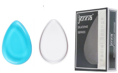 

Jenna Silicone Makeup Sponge - Beauty Sponge for Makeup, Concealer and Foundation – Make Up Applicator for Cosmetic Blending (TransparentDrop BlueDrop)