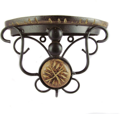 

Desi Karigar Wooden, Iron Wall Shelf(Number of Shelves - 1)