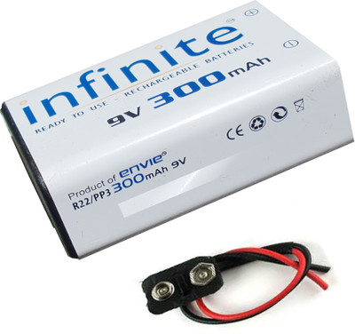 

ENVIE Connector (1 Pc.) + 9-V Volts PP3 300 mA (1 Pc.) Ready To Use Rechargeable Ni-MH Battery