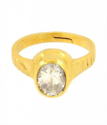 Gruvi 5.25 Heera Rashi Ratan With Lab Test Stone Diamond Platinum Plated Ring