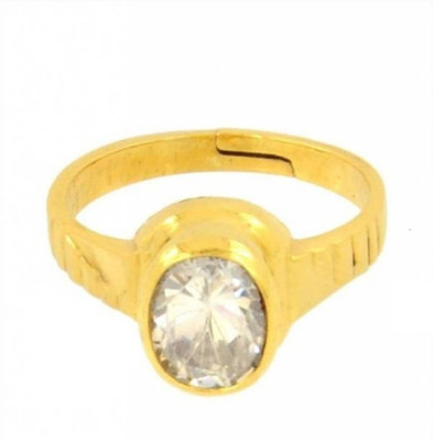 Gruvi 6.25 Heera Rashi Ratan With Lab Test Stone Diamond Platinum Plated Ring