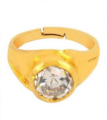 Gruvi 4.25 Heera Rashi Ratan With Lab Test Stone Diamond Platinum Plated Ring