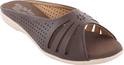 HealthFit Women Flats(Brown , 8)