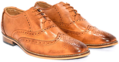 

Alberto Calza Genuine Leather Brogue Oxford For Men(Tan