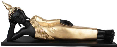 

StatueStudio Indian Sleeping Reclining Buddha Home Décor Corporate Resin Gift 2 Feet Statue Decorative Showpiece - 22.86 cm(Polyresin, Black)