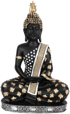 

StatueStudio Polyresin Black Gold Sitting Buddha Statue Décor Showpiece Gift Statue 1.5 Feet Decorative Showpiece - 46.99 cm(Polyresin, Black)