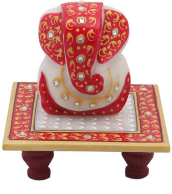

Zudhaa Marble All Purpose Chowki(Red)