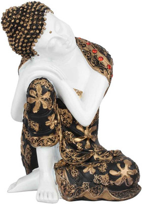 

StatueStudio Resin Thinking Buddha Home Décor Statue For Sale Corporate Gifting Item 10" Decorative Showpiece - 25.4 cm(Polyresin, Gold)