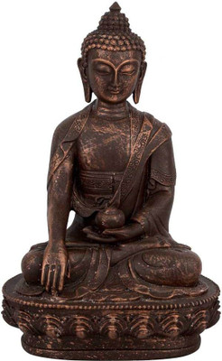 

StatueStudio Polyresin Antique Color Look Sitting Buddha Indian Craft Décor Gift Statue 11" Decorative Showpiece - 29.21 cm(Polyresin, Brown)
