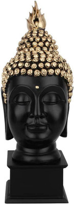 

StatueStudio Polyresin Black Buddha Head Home Table Décor Corporate Gift Showpiece Statue 14" Decorative Showpiece - 35.56 cm(Polyresin, Black)