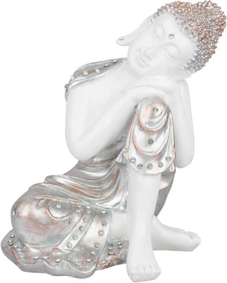 

StatueStudio Resin Hand Crafted Thinking Buddha Home Office Décor Idol Showpiece Statue 10" Decorative Showpiece - 26.67 cm(Polyresin, Silver)