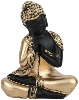 

StatueStudio Small Mini Resin Buddha Craft Corporate Gift Item Décor Statue Idol Showpiece 6" Decorative Showpiece - 15.24 cm(Polyresin, Black)