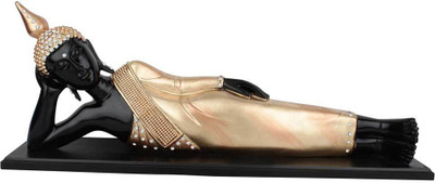

StatueStudio Polyresin Black Gold Sleeping Reclining Buddha Décor Idol Gift Statue 2 Feet Decorative Showpiece - 22.86 cm(Polyresin, Black)