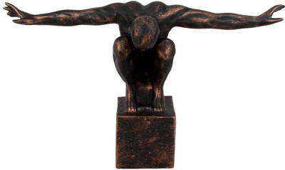 

StatueStudio Polyresin Fine Indian Handmade Home Decorative Diving Man Sculpture For Sale 16" Decorative Showpiece - 25.4 cm(Polyresin, Brown)