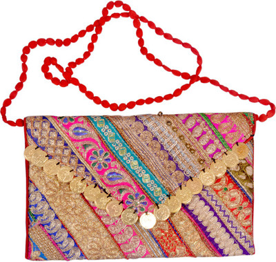 

Shopolics Girls Evening/Party Multicolor Cotton Shoulder Bag