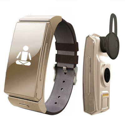 

IZED IZED STAY FITNESS BAND CUM BLUETOOTH HEADSET, HEART RATE MONITOR, BLUETOOTH ,MESSAGE AND CALL NOTIFICATION, 3D PEDOMETER ,CALORIE MONITOR Smartwatch(Brown Strap)