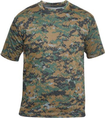 ZACHARIAS Military Camouflage Men Round Neck Multicolor T-Shirt