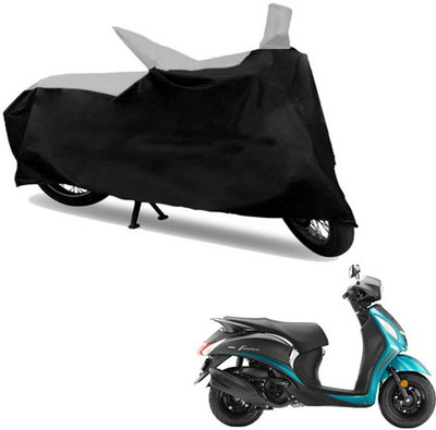 

Ak Kart Two Wheeler Cover for Yamaha(Fascino, Black, Silver)
