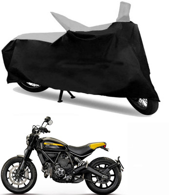 Ak Kart Two Wheeler Cover for Ducati(Scrambler, Black, Silver)