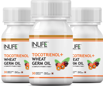 

Inlife Tocotrienol with Wheat Germ Oil Supplement, Vitamin E Family (30 Capsules)- 3 pack(60 No)
