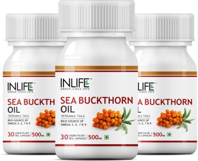 

Inlife Seabuckthorn Seed Oil 500mg, 90 Veg Caps (3-Pack)(60 No)