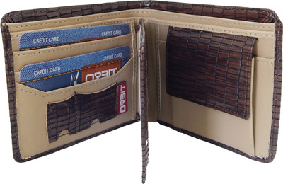 

Orbit Men Brown Genuine Leather, Fabric Wallet(5 Card Slots)