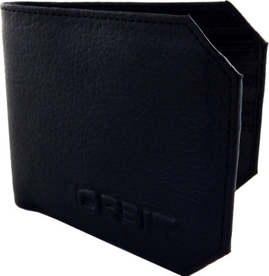 

Orbit Men Black Genuine Leather, Fabric Wallet(6 Card Slots)