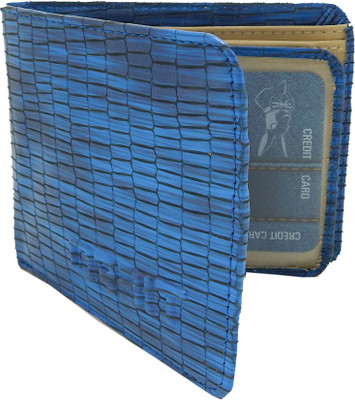 

Orbit Men Blue Genuine Leather, Fabric Wallet(5 Card Slots)