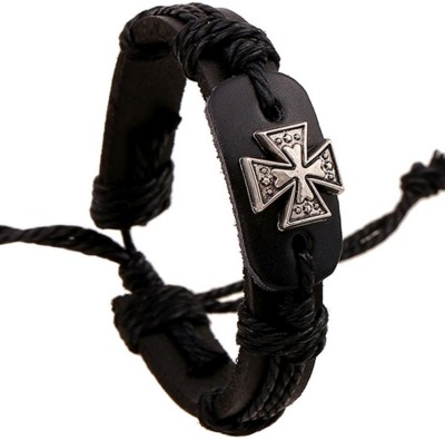 Fascraft Mens Triple H and Studs Style Rexene Bracelet  Amazonin जवलर