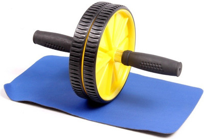 

VibeX ® No Noise Abdominal Wheel Roller With Mat For Exercise Fitness Equipment Ab Exerciser(Yellow, Black), Black;yellow