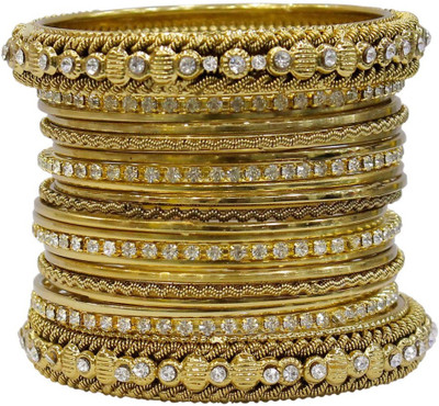 Muchmore Alloy Gold-plated Bangle Set(Pack of 2)