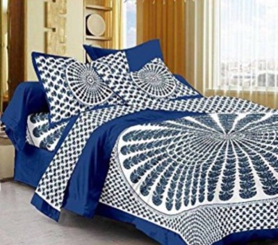 Original Labour 200 TC Cotton Double Geometric Flat Bedsheet(Pack of 1, Multicolor)