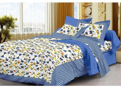 Original Labour 200 TC Cotton Double Abstract Flat Bedsheet(Pack of 1, Multicolor)