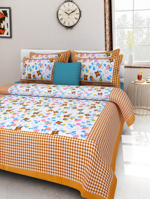 

Suraaj Fashion 300 TC Cotton Double King Floral Bedsheet(Pack of 1, Multicolor)