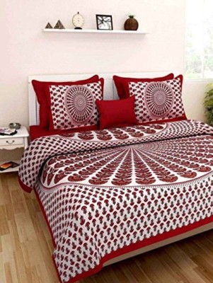 Original Labour 200 TC Cotton Double Geometric Flat Bedsheet(Pack of 1, Multicolor)