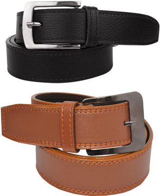 

Elligator Men Casual, Formal, Party Tan, Black Artificial Leather Belt, Tan-04