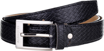 

MARKQUES Men Party Black Artificial Leather Belt, Black-01