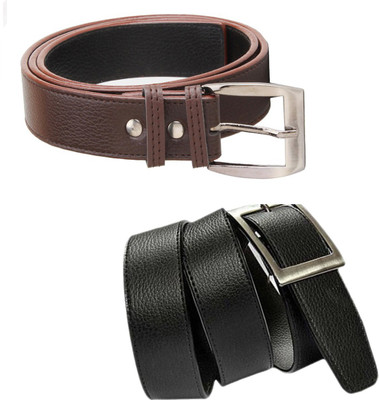 

Elligator Men Casual, Formal, Party Brown, Black Artificial Leather Belt, Brown-07