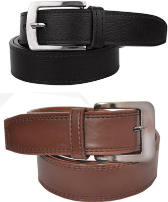 

Elligator Men Casual, Formal, Party Brown, Black Artificial Leather Belt, Brown-03