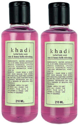 

Khadi Herbal Rose & Honey Bath Refreshing Body- Twin Pack(420 ml, Pack of 2)