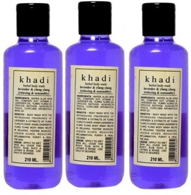 Flipkart - Khadi Herbal lavender & ylang ylang Body wash(630 ml, Pack of 3)