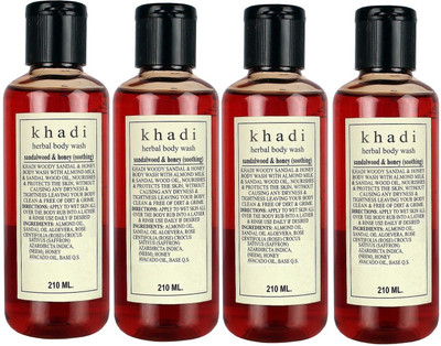 

Khadi Herbal Sandalwood & Honey Soothing Body - Pack of 4(840 ml, Pack of 4)