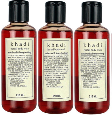 

Khadi Herbal Sandalwood & Honey Soothing Body -Pack of 3(630 ml, Pack of 3)