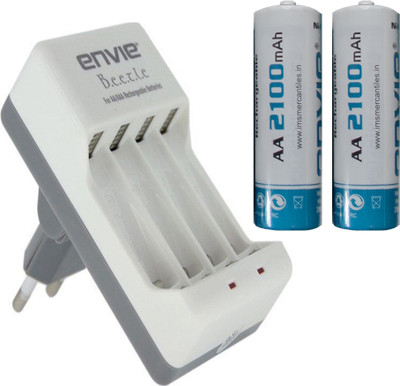 

ENVIE AA 2100 mA Ni-mh Rechargeable (2 Pcs.) + ECR20 (1 Pc.) Camera Battery Charger(White, Blue)