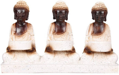 

Apkamart Handicraft Buddha Tea Light Holder - Decorative Candle Stand Showpiece for Home Decoration and Gifts Polyresin 3 - Cup Tealight Holder(Multicolor, Pack of 1)