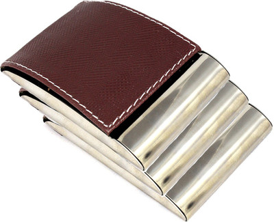 

Stealodeal Unisex Top Brown Leather 3pc Coated Steel 15 Card Holder(Set of 3, Brown)