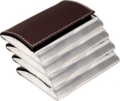 

Stealodeal Unisex Brown Leather 4pc Coated Steel 15 Card Holder(Set of 4, Brown)